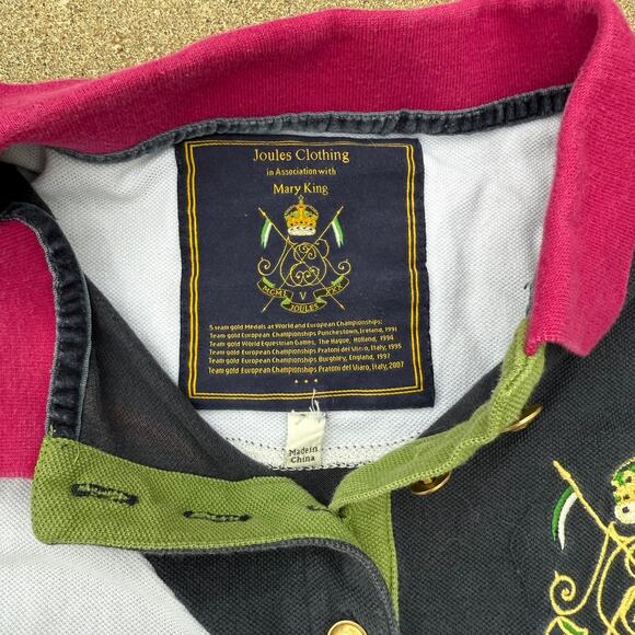 Joules Multicolor Rugby Polo Shirt Equestrian Style L - Picture 2 of 7